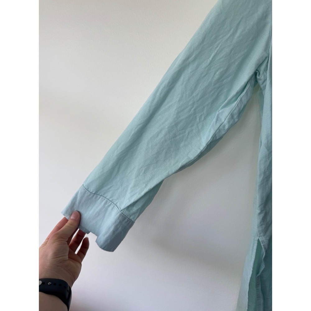 The Limited Mint Green Linen Blend Tunic Top V-Neck High-Low Blouse XL - Picture 4 of 5